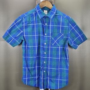 Faded Glory Multi Color Plaid Short Sleeve Button Down Shirt Size XL (14-16)